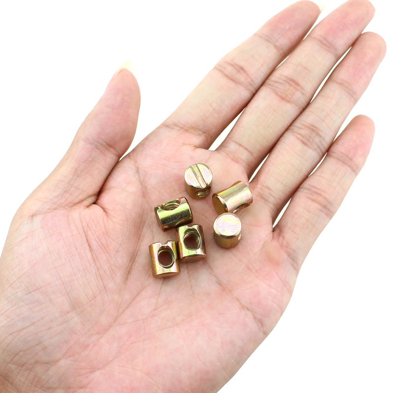 Bxian 15PCS Metric M6 Barrel Nuts Q235 Carbon Steel 10x12mm Cross Pin Hardware Replacement Slotted Fasteners for Joining Planks Kitchen Countertops Cabinet - Image 3